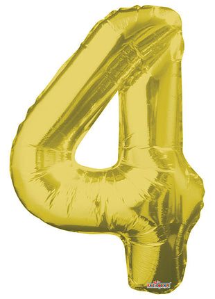 34in Conver USA Gold Number 4 Balloon - Joker Party Supply