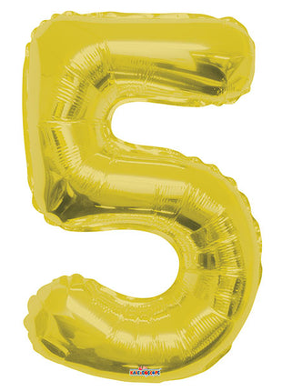 34in Conver USA Gold Number 5 Balloon - Joker Party Supply