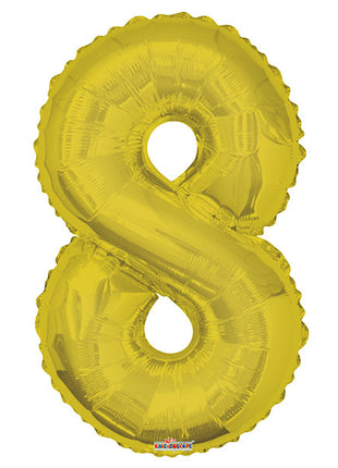 34in Conver USA Gold Number 8 Balloon - Joker Party Supply
