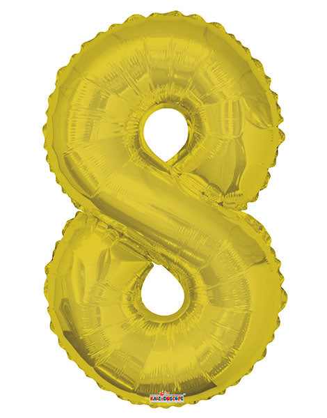 34in Conver USA Gold Number 8 Balloon - Joker Party Supply