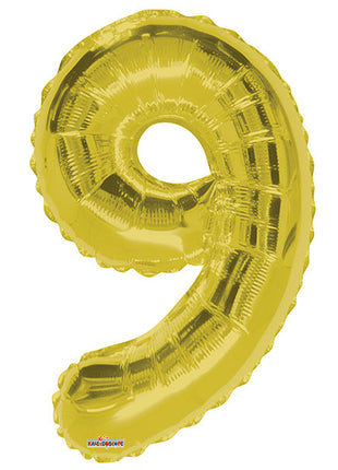 34in Conver USA Gold Number 9 Balloon - Joker Party Supply