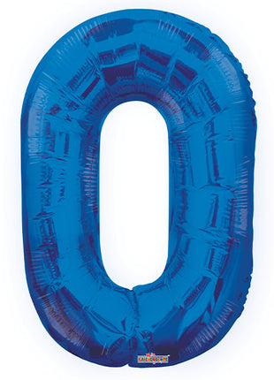 34in Conver USA Royal Blue Number 0 Balloon - Joker Party Supply
