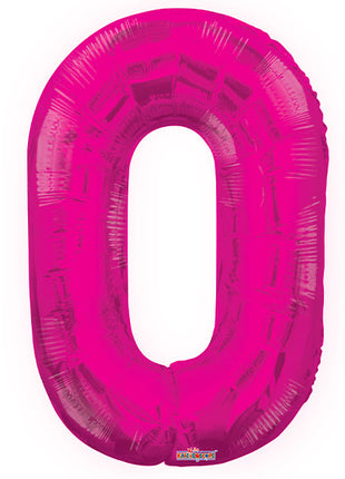 34in Conver USA Magenta Number 0 Balloon - Joker Party Supply