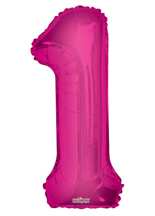 34in Conver USA Magenta Number 1 Balloon - Joker Party Supply
