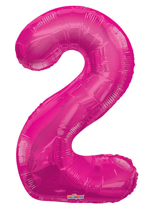 34in Conver USA Magenta Number 2 Balloon - Joker Party Supply