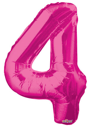 34in Conver USA Magenta Number 4 Balloon - Joker Party Supply