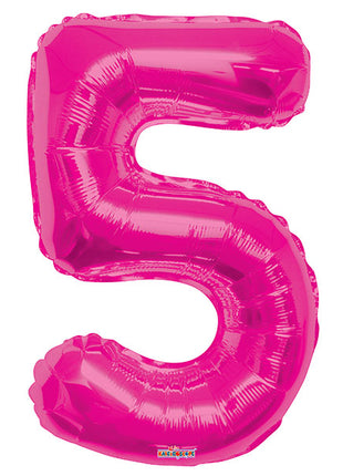 34in Conver USA Magenta Number 5 Balloon - Joker Party Supply