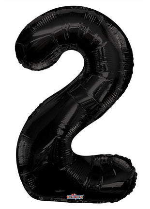 34in Conver USA Black Number 2 Balloon - Joker Party Supply