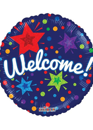 18in ConverUSA Prismatic Stars Welcome! Balloon