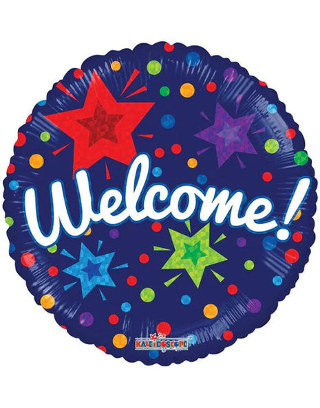 18in ConverUSA Prismatic Stars Welcome! Balloon