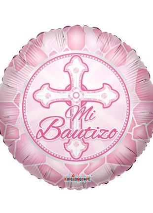 Globo Mi Bautizo Rosa ConverUSA de 18 pulgadas