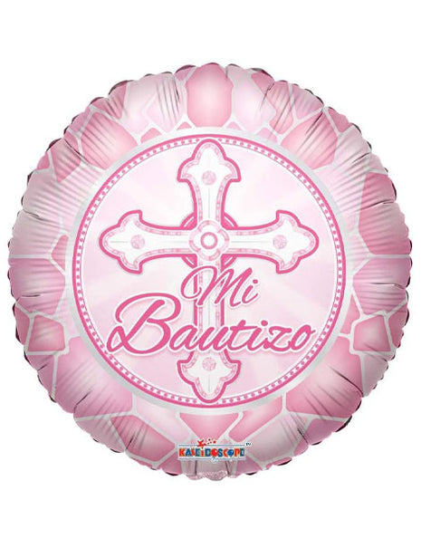 Globo Mi Bautizo Rosa ConverUSA de 18 pulgadas