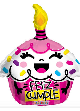Globo rosa para cupcakes Feliz Cumpleaños de ConverUSA de 18 pulgadas