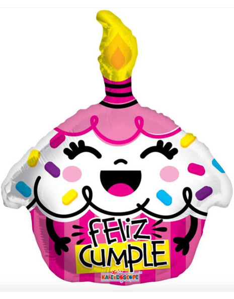 Globo rosa para cupcakes Feliz Cumpleaños de ConverUSA de 18 pulgadas