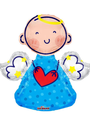 28in Conver USA Baby Blue Angel Balloon - Joker Party Supply