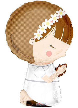 28in Conver USA Girl Praying Communion Balloon - Joker Party Supply