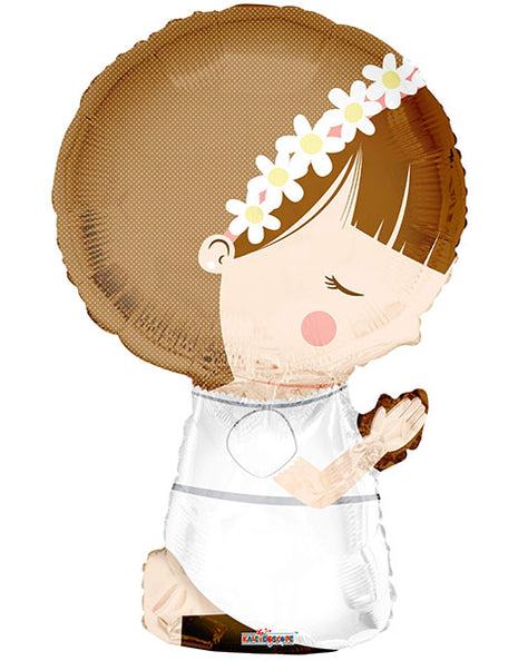 28in Conver USA Girl Praying Communion Balloon - Joker Party Supply
