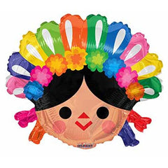 18in Conver USA Muñeca Mexicana Balloon - Joker Party Supply
