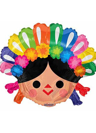 18in Conver USA Muñeca Mexicana Balloon - Joker Party Supply