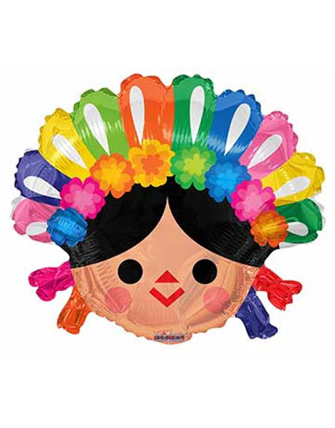 18in Conver USA Muñeca Mexicana Balloon - Joker Party Supply