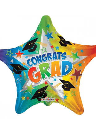 Globo ConverUSA Congrats Grad Rainbow Starburst de 36 pulgadas