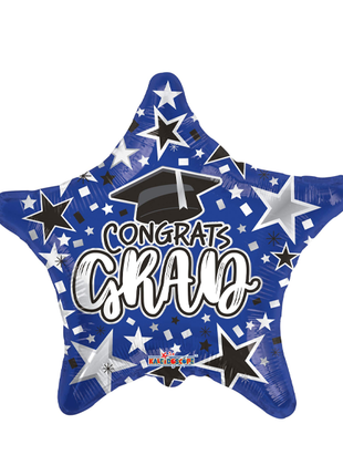 Globo azul "Felicidades Graduado" de ConverUSA de 18 pulgadas