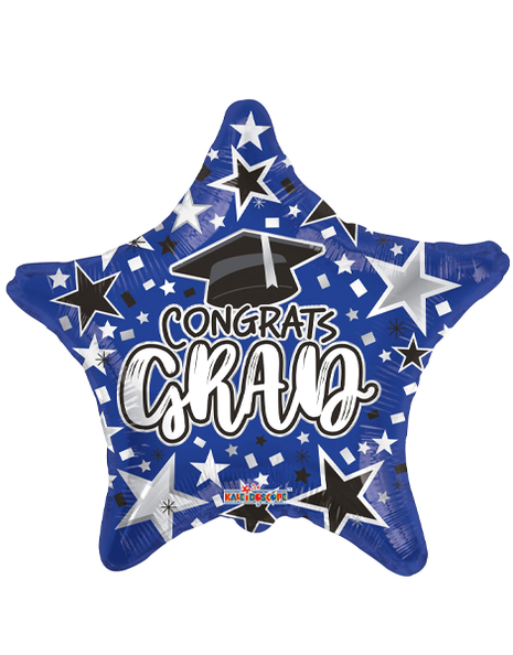 Globo azul "Felicidades Graduado" de ConverUSA de 18 pulgadas