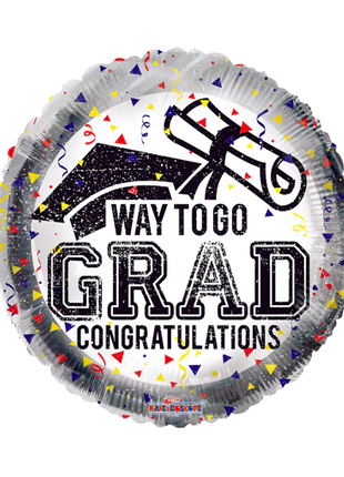Globo de felicitación de graduación "Way To Go" de ConverUSA de 18 pulgadas