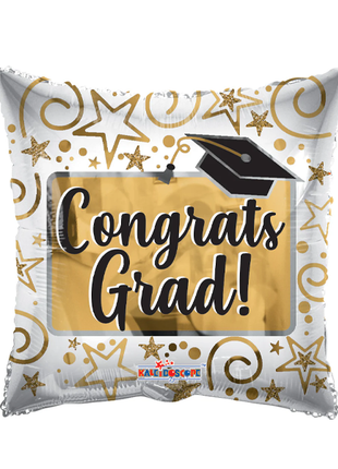 Globo dorado ConverUSA "Felicidades Graduado" de 9 pulgadas (se requiere sellado térmico)