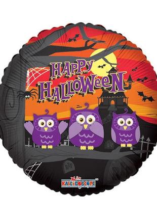 Globo de búhos de Halloween con anagrama de 18 pulgadas