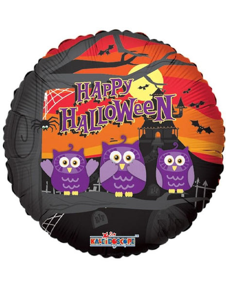 Globo de búhos de Halloween con anagrama de 18 pulgadas