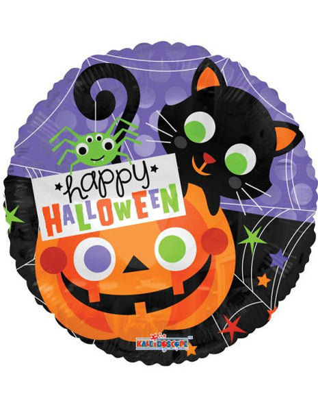 Globo de gato y calabaza de 18 pulgadas ConverUSA Happy Halloween
