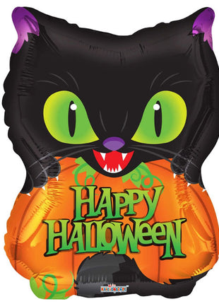 Globo de gato y calabaza de 18 pulgadas ConverUSA Happy Halloween