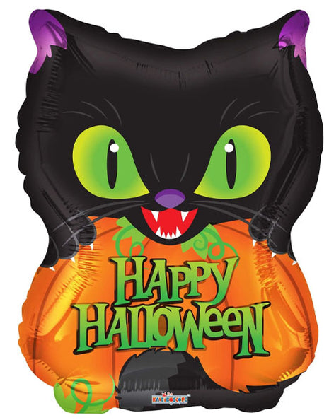 Globo de gato y calabaza de 18 pulgadas ConverUSA Happy Halloween