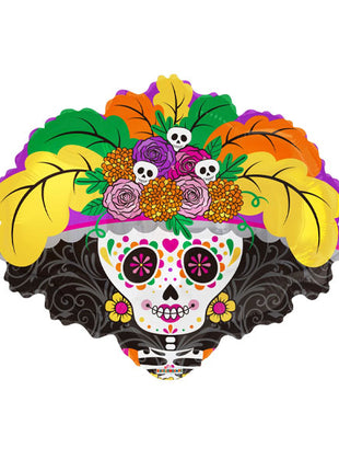 Globo ConverUSA Catrina Día de Los Muertos de 22 pulgadas