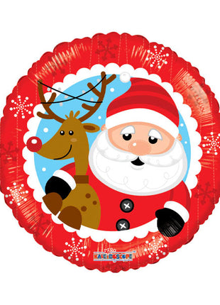 18in ConverUSA Santa & Reindeer Balloon
