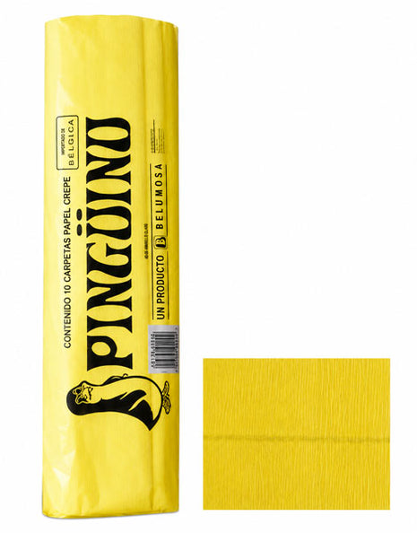 Pinguino Papel Crepe/Crepe Paper Canario 10 Ojas/10 Sheets