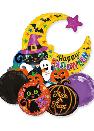 ConverUSA Cat And Pumpkin Bouquet Balloons 5pc