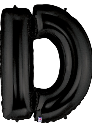 34in Betallic Black Letter D Megaloons - Joker Party Supply