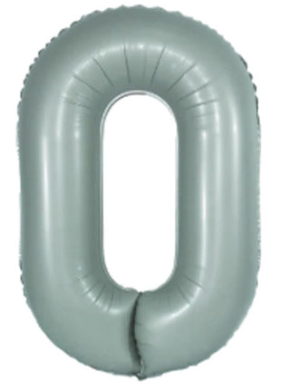 34in DecoChamp Eucalyptus Number 0 Balloon - Joker Party Supply