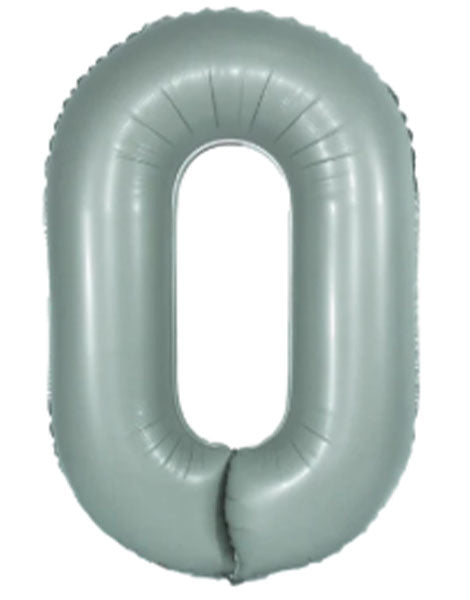 34in DecoChamp Eucalyptus Number 0 Balloon - Joker Party Supply