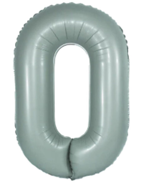34in DecoChamp Eucalyptus Number 0 Balloon - Joker Party Supply