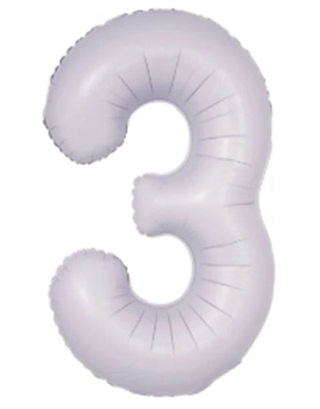 34in DecoChamp Lilac Number 3 Balloon - Joker Party Supply