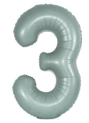 34in DecoChamp Eucalyptus Number 3 Balloon - Joker Party Supply