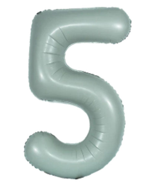 34in DecoChamp Eucalyptus Number 5 Balloon - Joker Party Supply