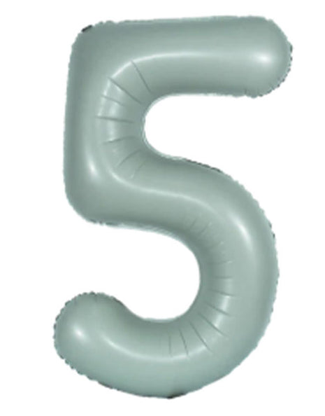 34in DecoChamp Eucalyptus Number 5 Balloon - Joker Party Supply