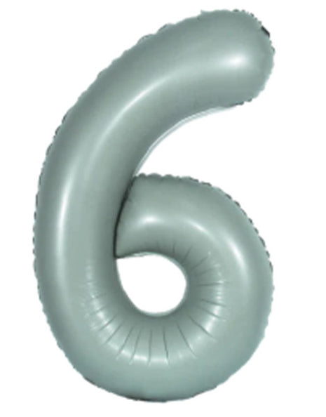 34in DecoChamp Eucalyptus Number 6 Balloon - Joker Party Supply
