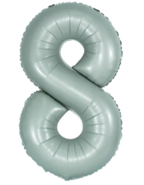34in DecoChamp Eucalyptus Number 8 Balloon - Joker Party Supply