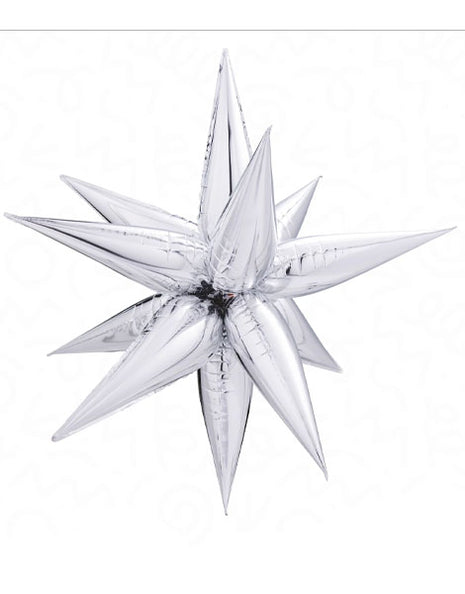60in DecoChamp Silver Giant Starburst Balloon - Joker Party Supply