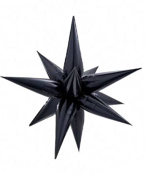 60in DecoChamp Black Giant Starburst Balloon - Joker Party Supply